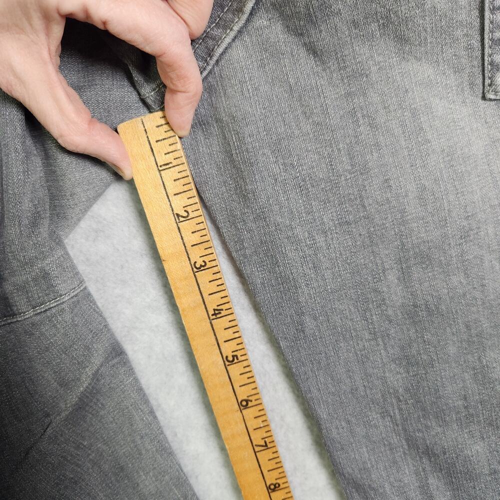 NWT Mica Denim Super High Barrel Wide Leg Ankle Jeans Grey Sz 28 Pockets Preppy - Picture 12 of 15